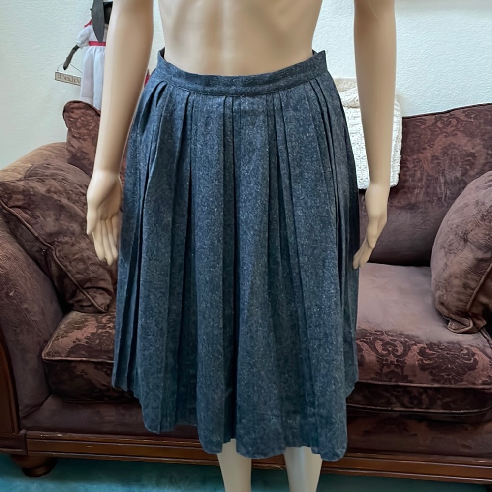 Adam Lippes Gray Pleated Skirt